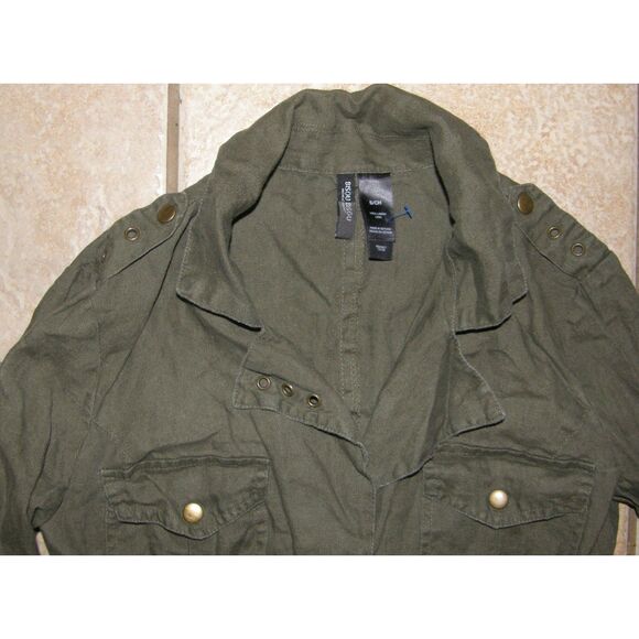 BISOU BISOU Army Green Sz Small Casual or Dress 100% Linen Lightweight Jacket - Picture 2 of 3
